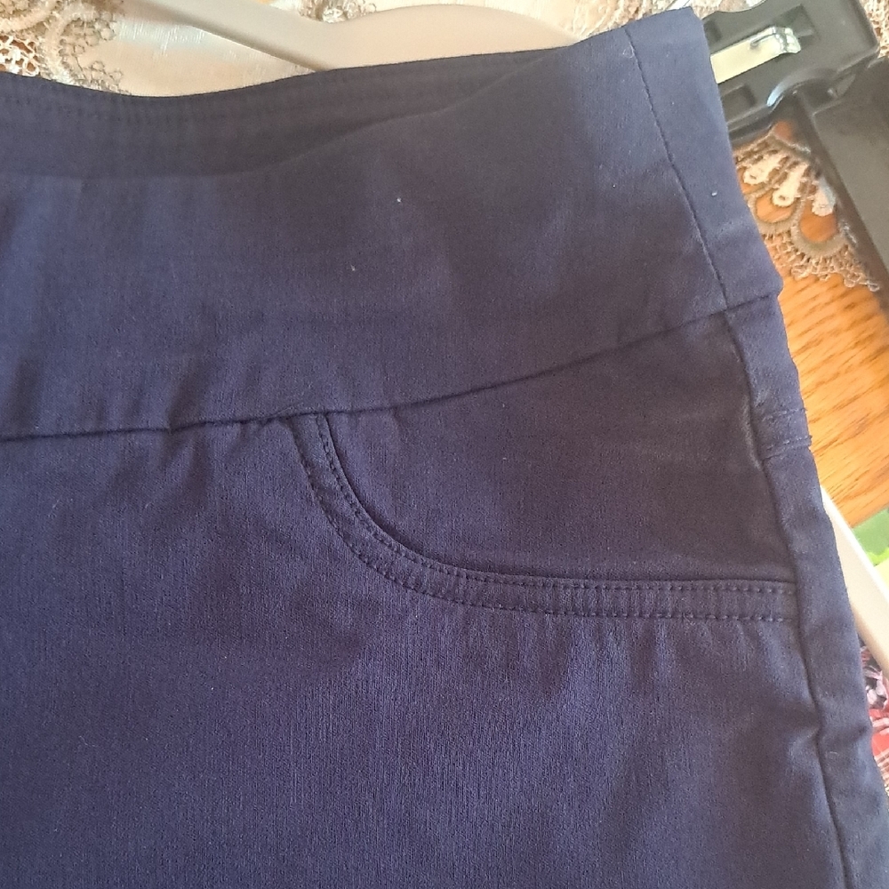 Ruby Rd. Dark Blue Cropped Pants - Picture 6 of 9